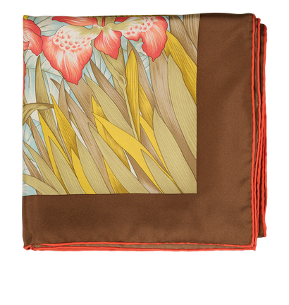 Salvatore Ferragamo Giraffes & Floral Print Scarf, &pound;130, Accessories, Brown, Silk, Front view