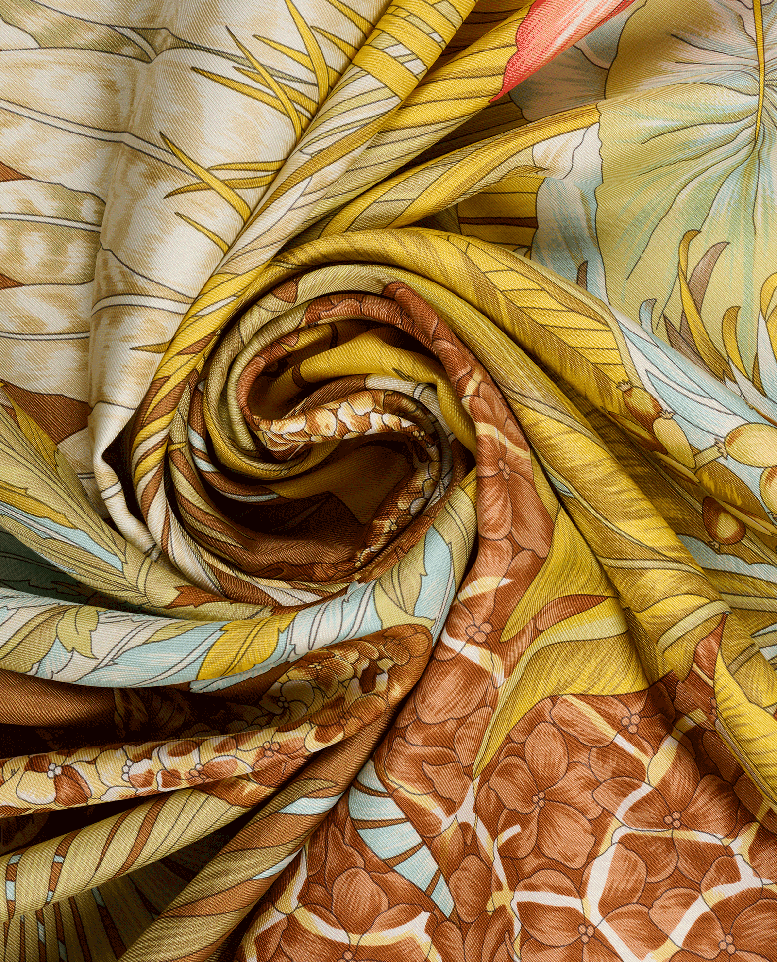 Salvatore Ferragamo Giraffes & Floral Print Scarf, &pound;130, Accessories, Brown, Silk, Other view