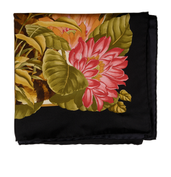 Salvatore Ferragamo Tigers Scarf, Silk, Black/Tan, 3*s