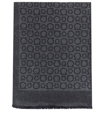 Salvatore Ferragamo Gancini Metallic Scarf, &pound;150, Accessories, Blue/Silver, Silk, Front view