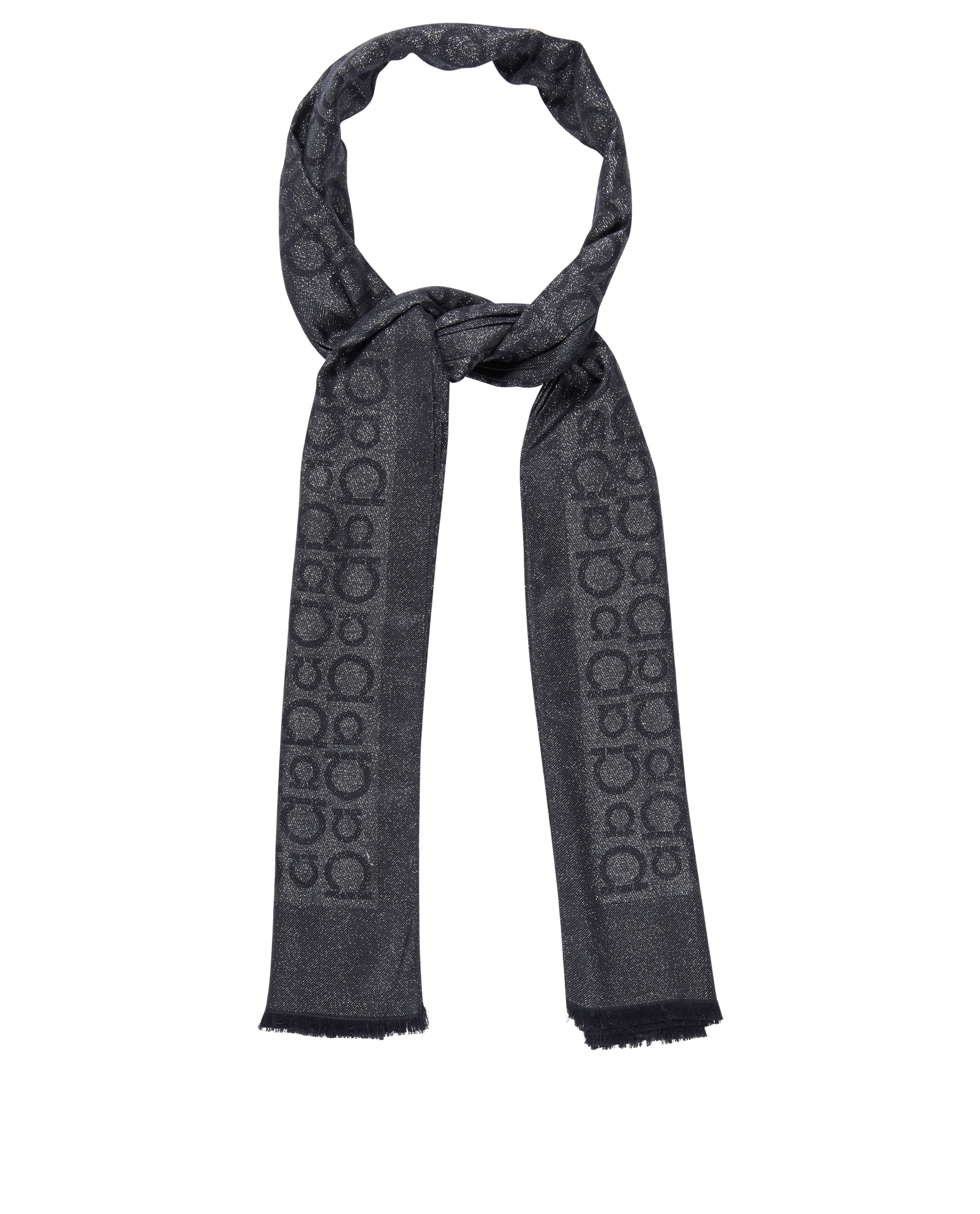 Salvatore Ferragamo Gancini Metallic Scarf, &pound;150, Accessories, Blue/Silver, Silk, Other view