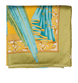Salvatore Ferragamo Parrot Scarf, Silk, Green/Yellow/Blue, MII, 2*