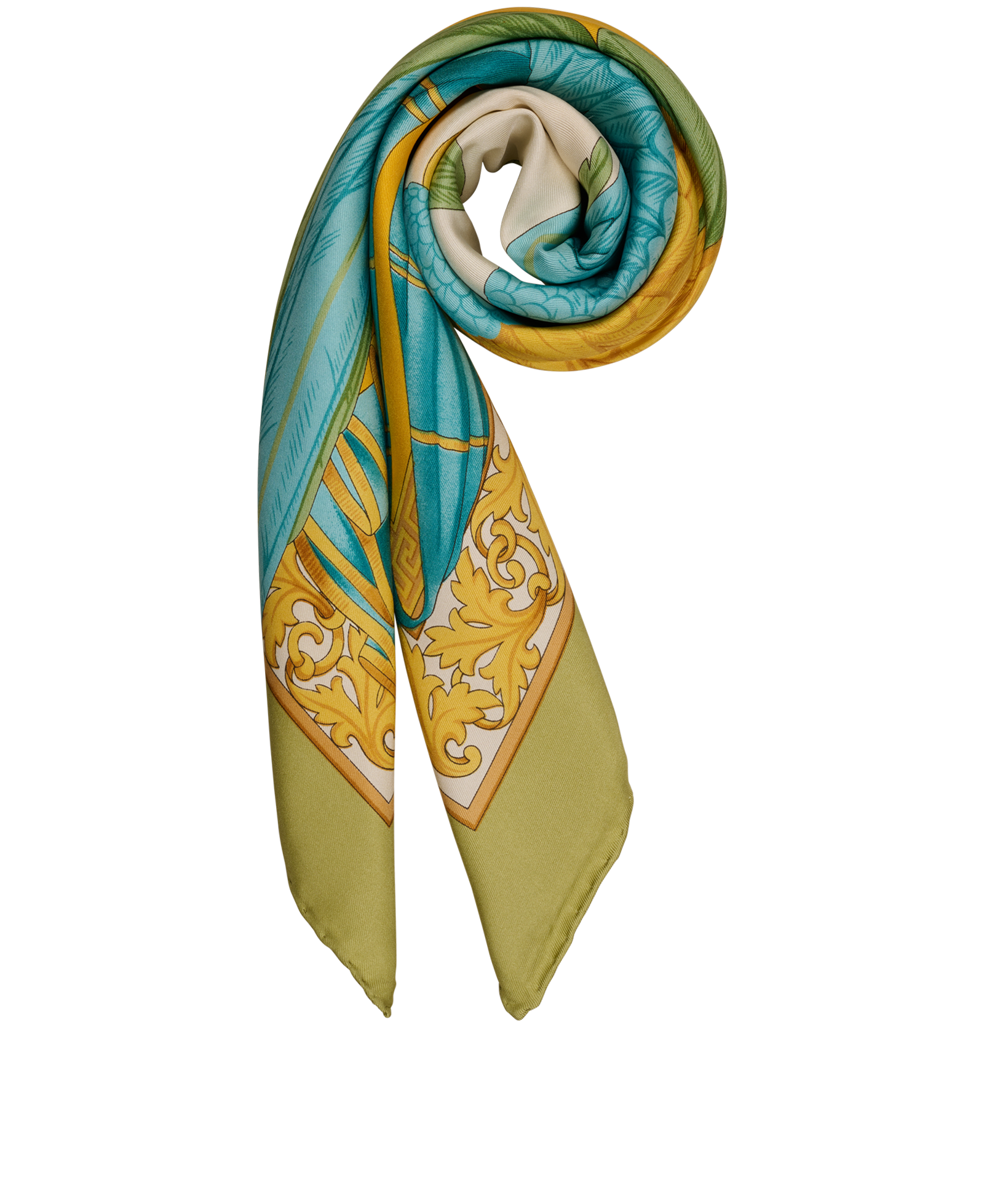 Salvatore Ferragamo Parrot Scarf, &pound;140, Accessories, Blue/Green/Yellow, Silk, Other view