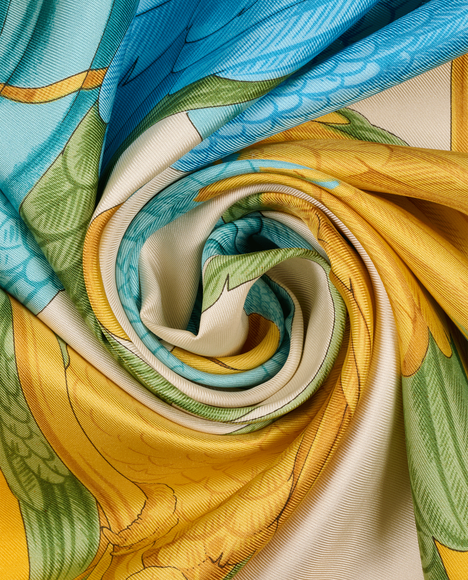 Salvatore Ferragamo Parrot Scarf, &pound;140, Accessories, Blue/Green/Yellow, Silk, Other view