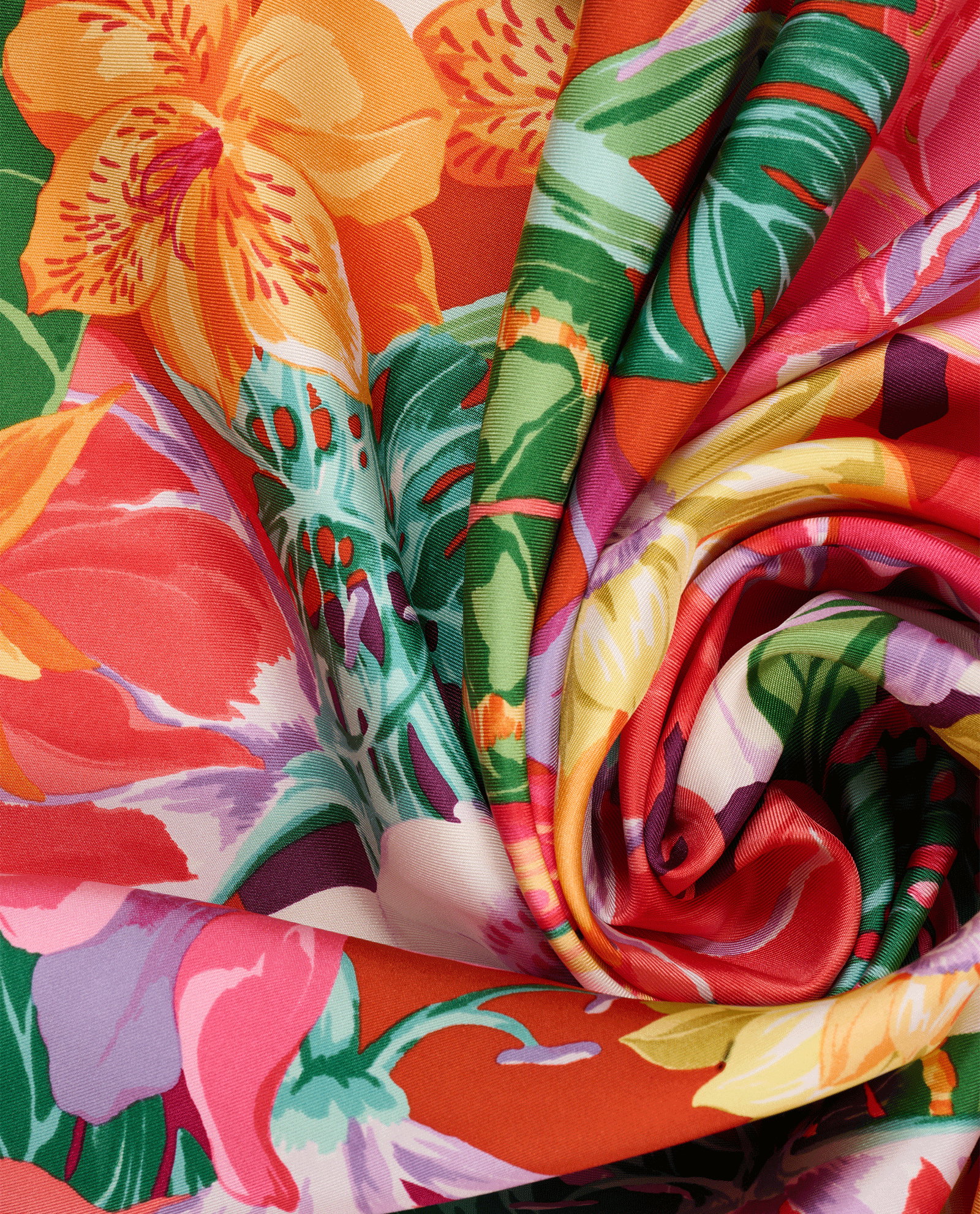 Salvatore Ferragamo Floral Scarf, &pound;120, Accessories, Green/Orange/Pink/Purple/Yellow, Silk, Other view
