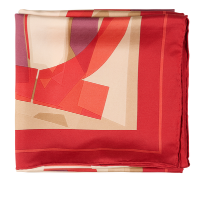Salvatore Ferragamo Print Scarf, &pound;120, Accessories, Beige/Red, Silk, Front view