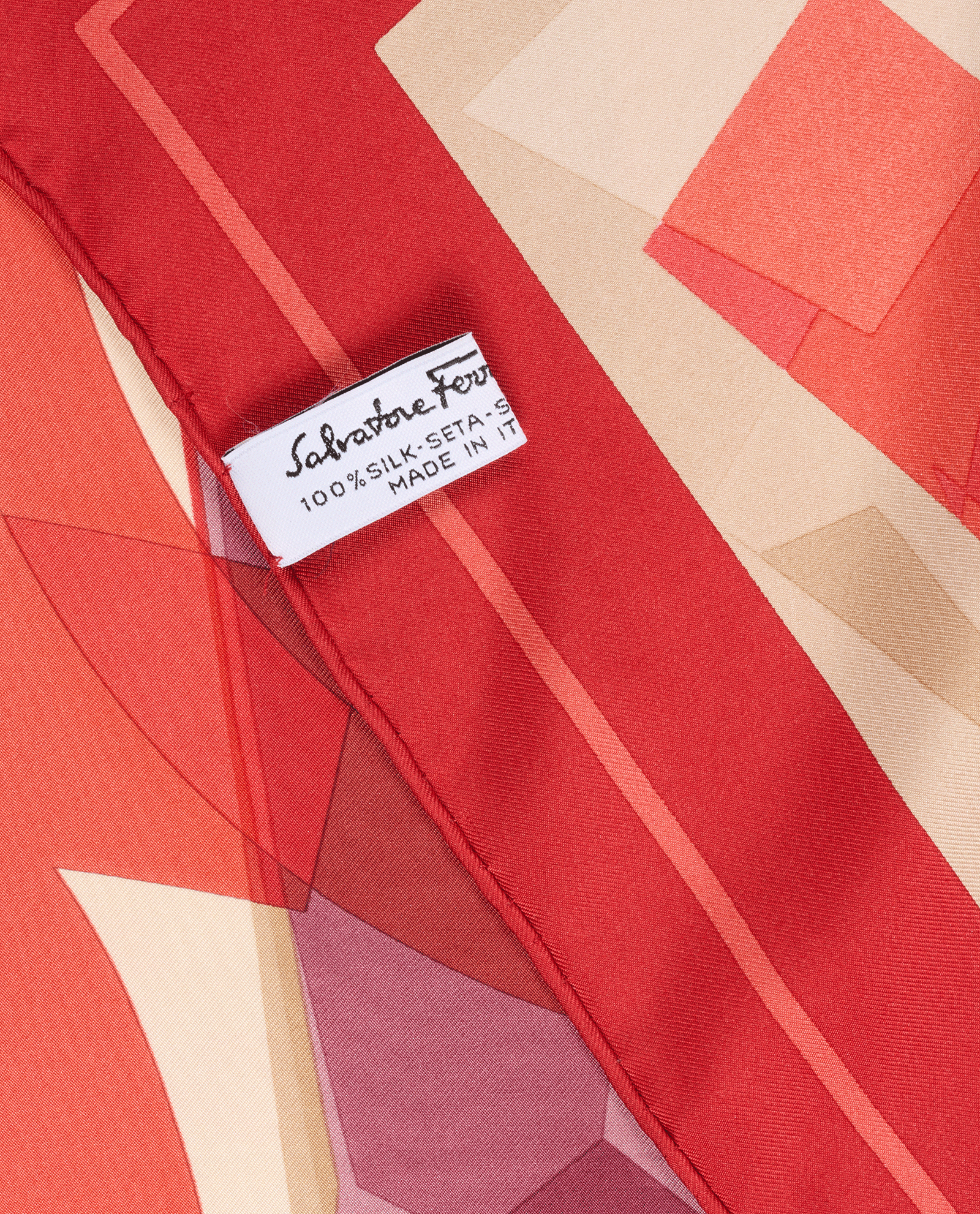 Salvatore Ferragamo Print Scarf, &pound;120, Accessories, Beige/Red, Silk, Other view