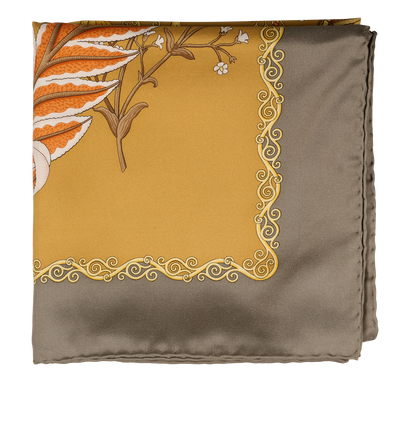 Salvatore Ferragamo Flower Scarf, &pound;120, Accessories, Grey/Orange, Silk, Front view