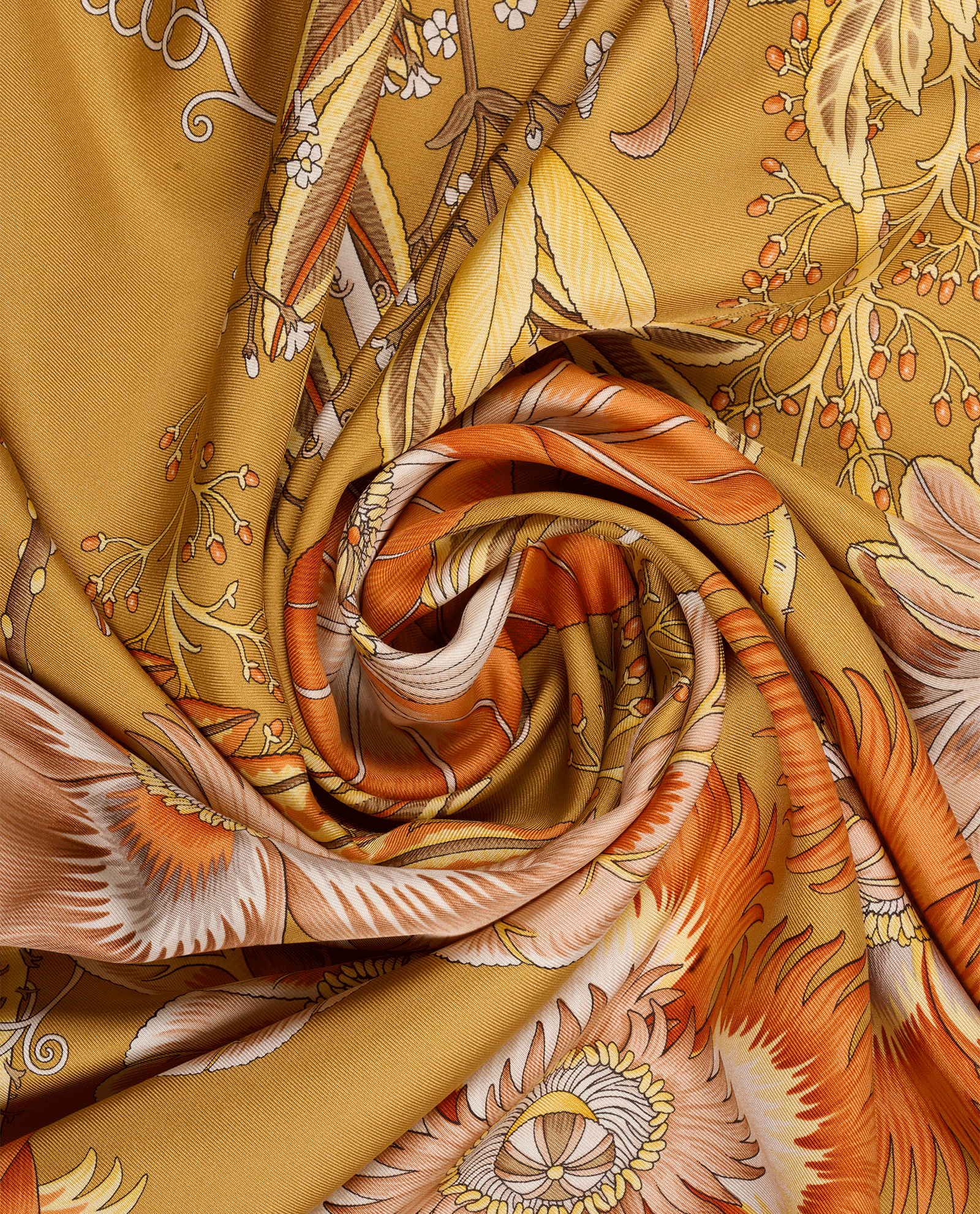 Salvatore Ferragamo Flower Scarf, &pound;120, Accessories, Grey/Orange, Silk, Other view