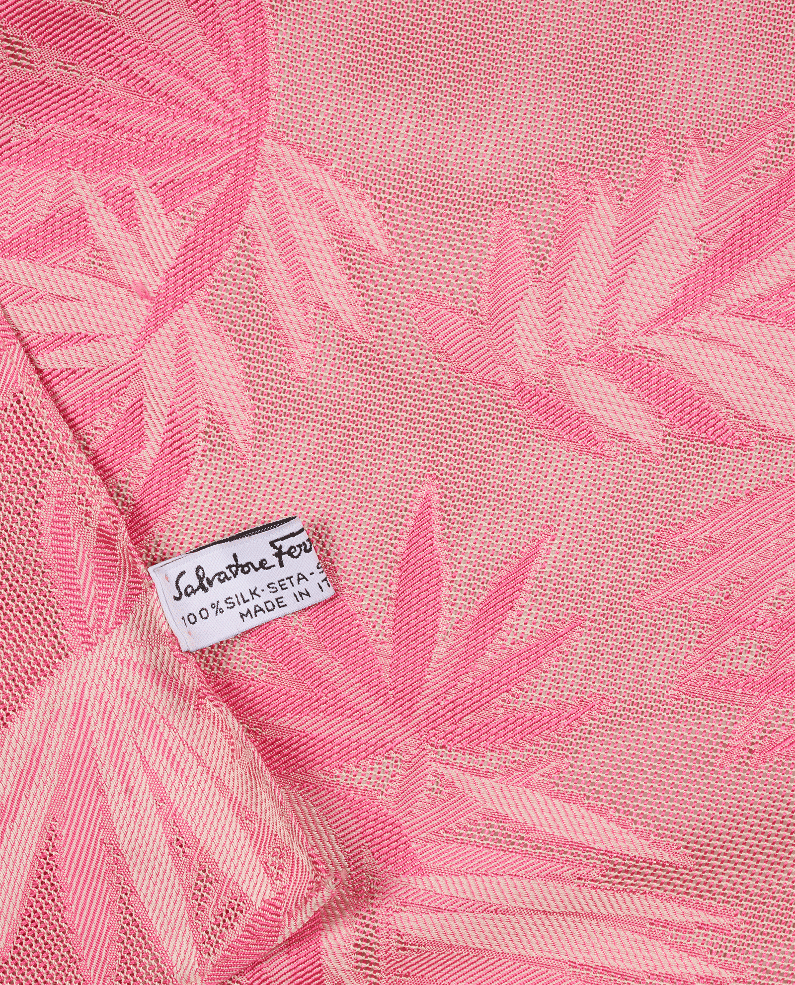 Salvatore Ferragamo Jacquard Tropical Palm Scarf, &pound;130, Accessories, Pink, Silk, Other view