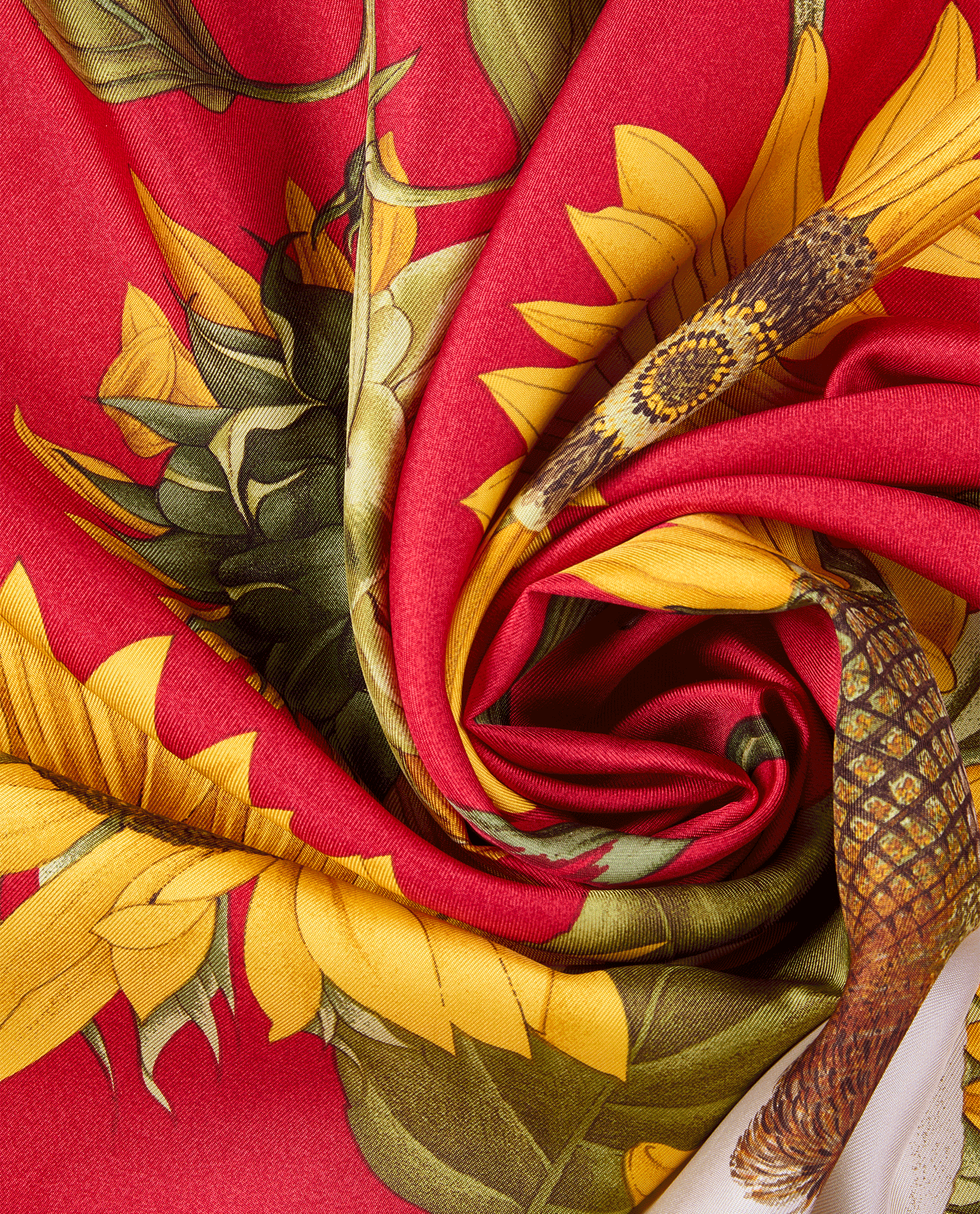 Tiffany Sunflower Scarf, &pound;130, Accessories, Red/Yellow, Silk, Other view