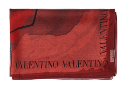 Valentino Sheer Scarf, Silk, Red, MII, DB, 3*