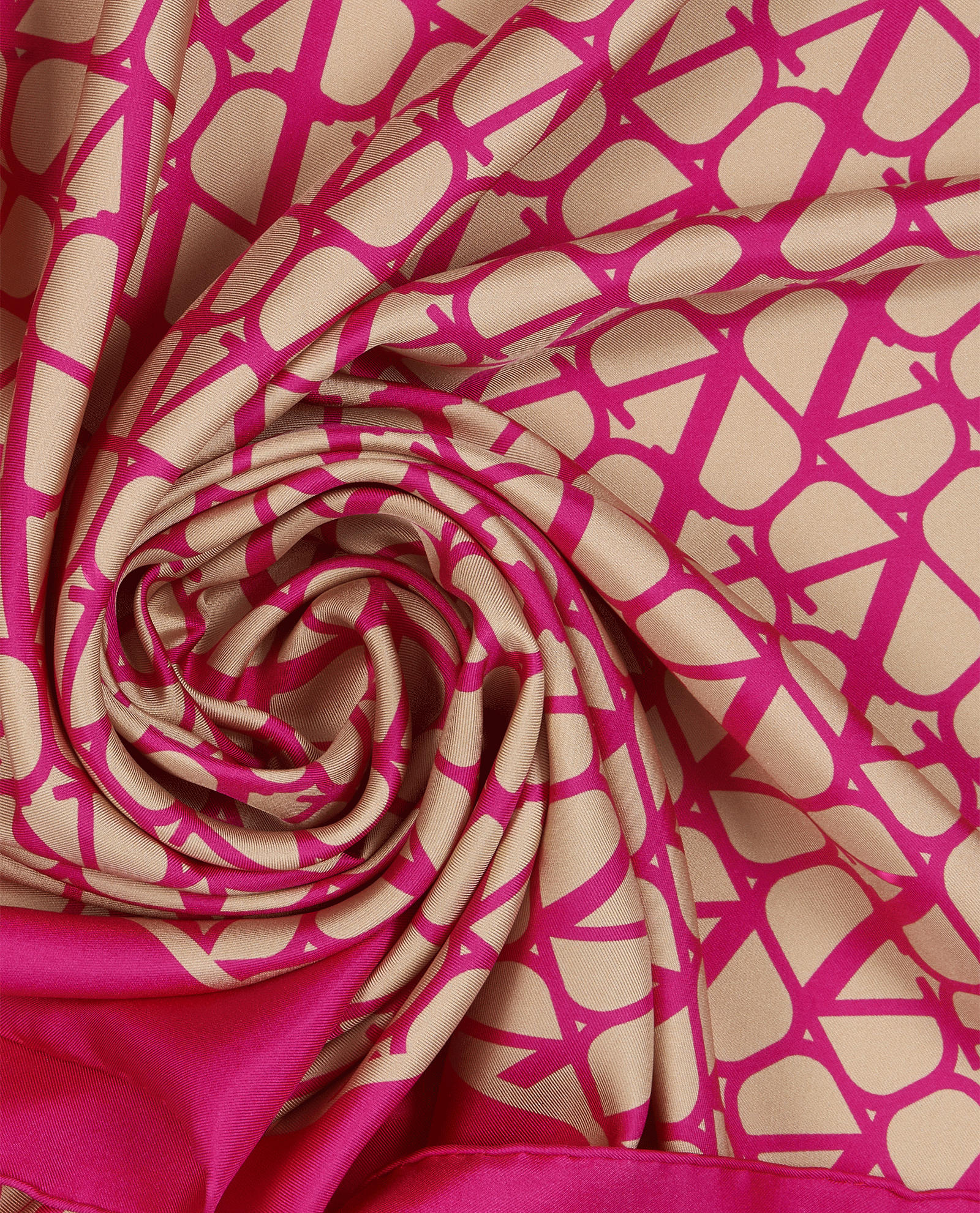 Valentino V Logo Scarf, &pound;175, Accessories, Pink, Silk, Other view