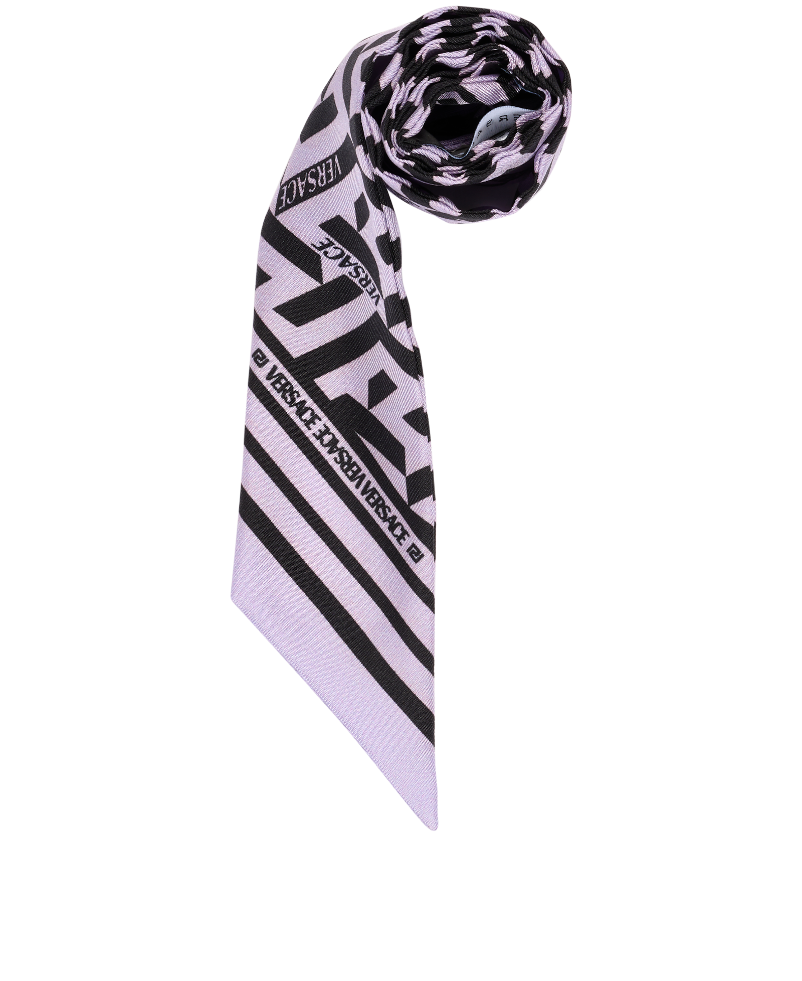 Versace Logo Bandeau, &pound;95, Accessories, Black/Purple, Silk, Other view