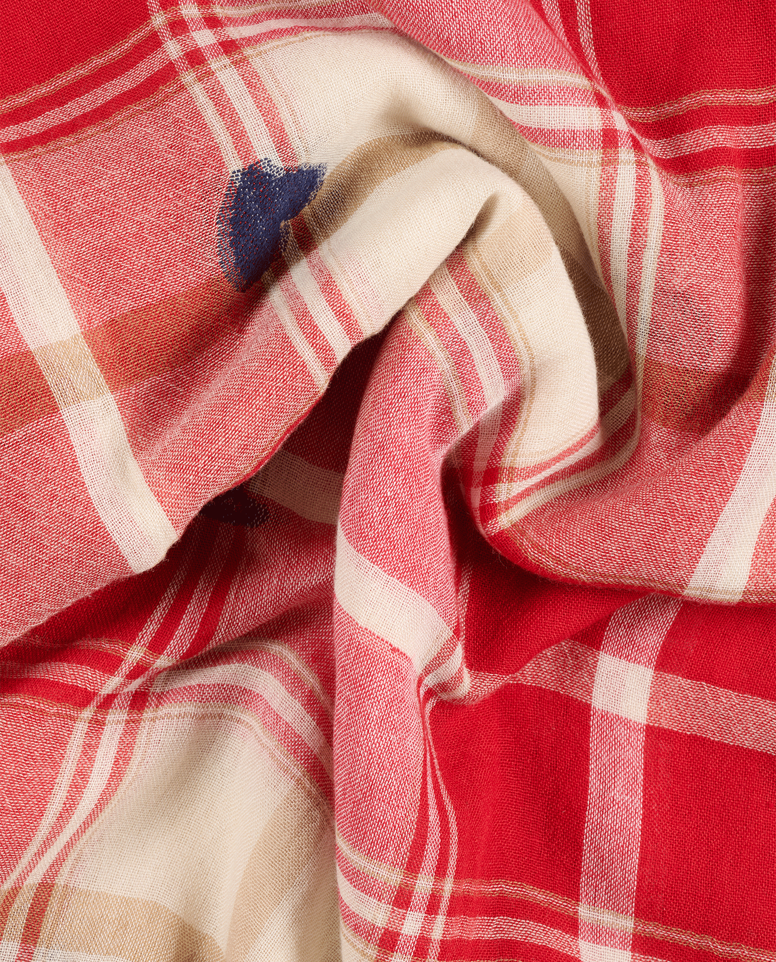 Vivienne Westwood Embroidered Scarf, &pound;60, Accessories, Red/White, Cotton, Other view