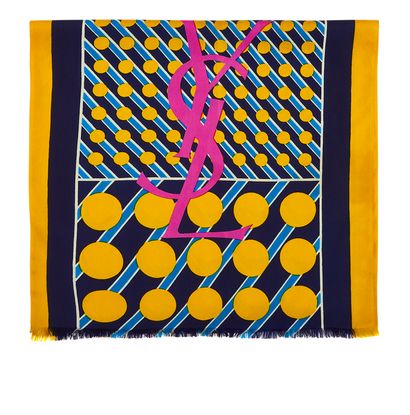 Yves Saint Laurent 70's Print Scarf, front view