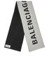 Balenciaga Jacquard Logo Scarf, £250, Accessories, Black/White, Wool, Back view
