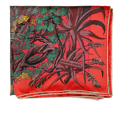 Hermes Jardin A Sintra Carre 90, &pound;320, Accessories, Red, Silk, Front view