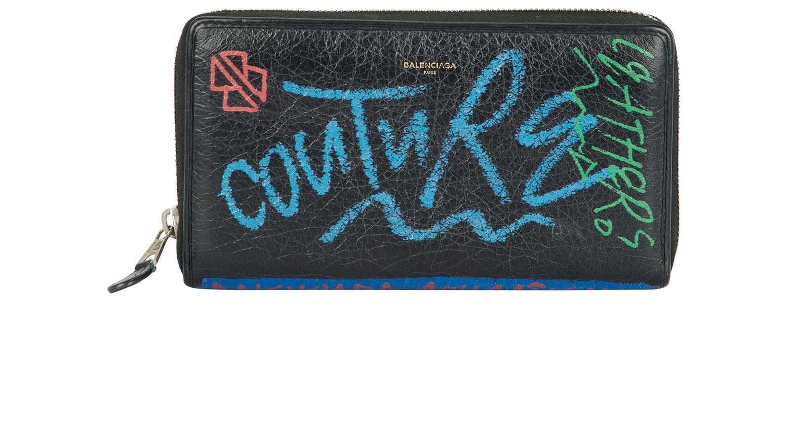 Balenciaga Bazar Continental Graffiti Wallet, Small Leather Goods