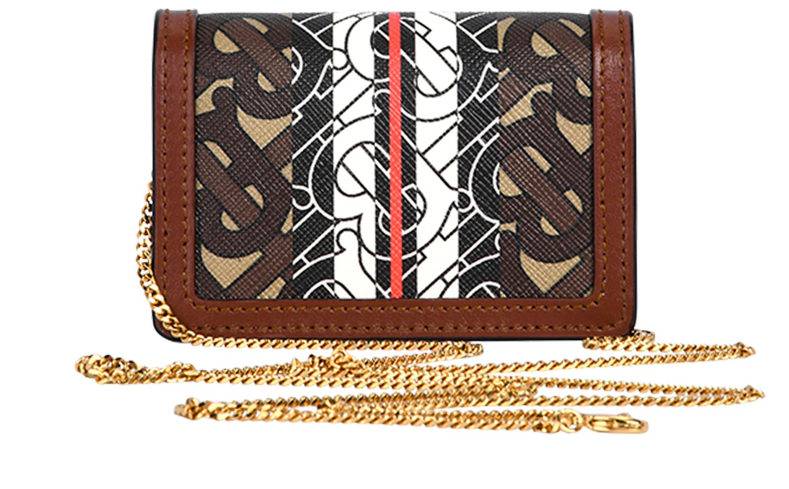Burberry Jessie Check Quilted Smooth Leather Wallet on Chain