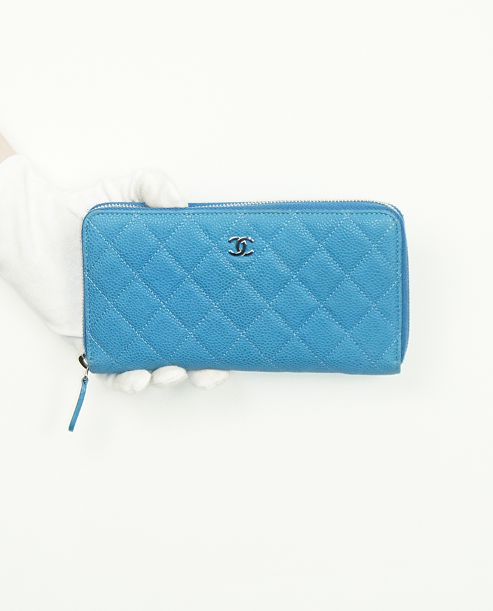 chanel zip around wallet small