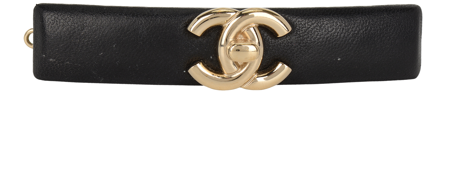 Chanel Turn Lock Black Leather Hair Clip Chanel B21S Turnlock Coco Mark Design Barrette Hairpin Hair  main image 3
