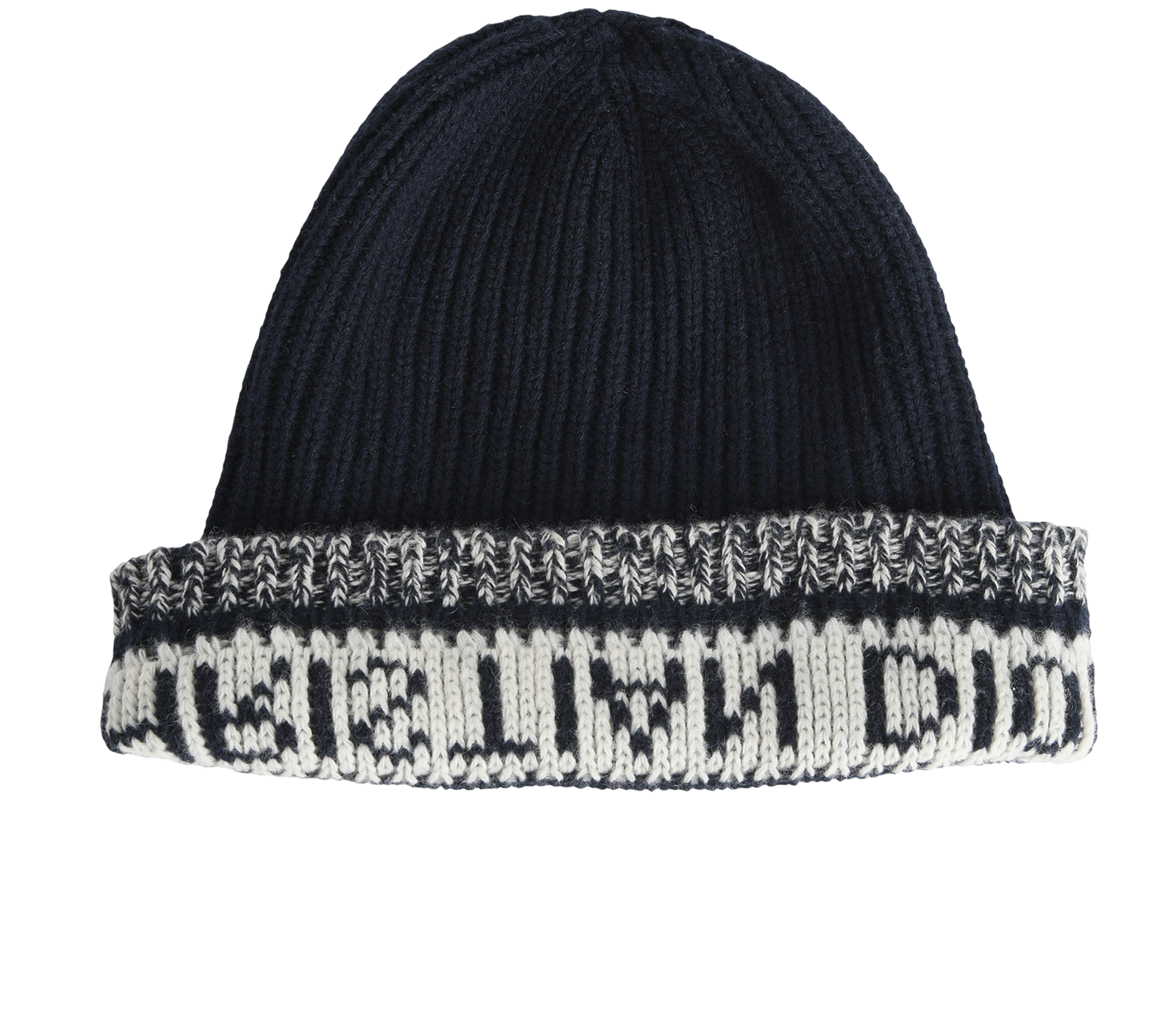 Christian Dior D White Beanie Dior D-White Beanie In Ecru And Navy Blue Virgin Wool And  main image 4