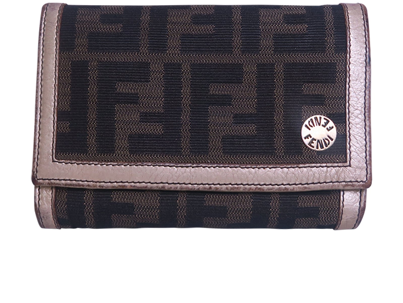 Fendi Brown Wallet With All Over Logo
