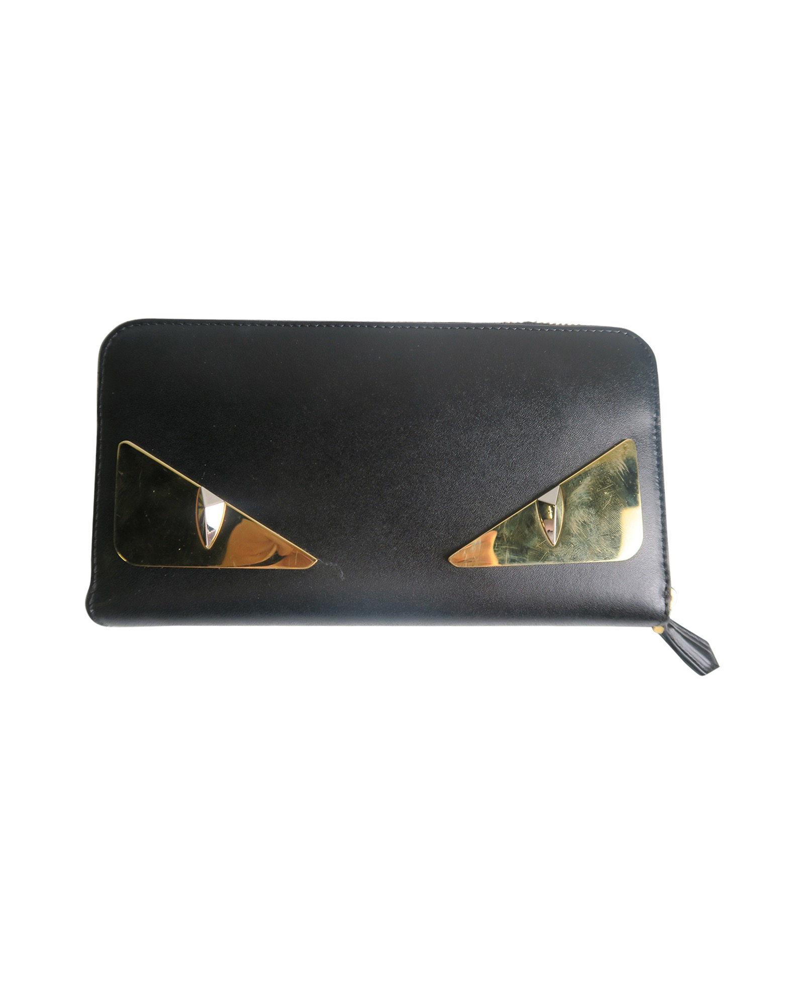 Fendi Black Leather Bug Eyes Bifold Wallet Fendi