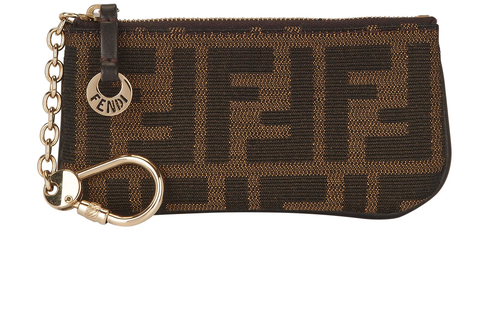 Keychain Fendi Card Pouch Cloth Card Wallet Fendi Green In Cloth