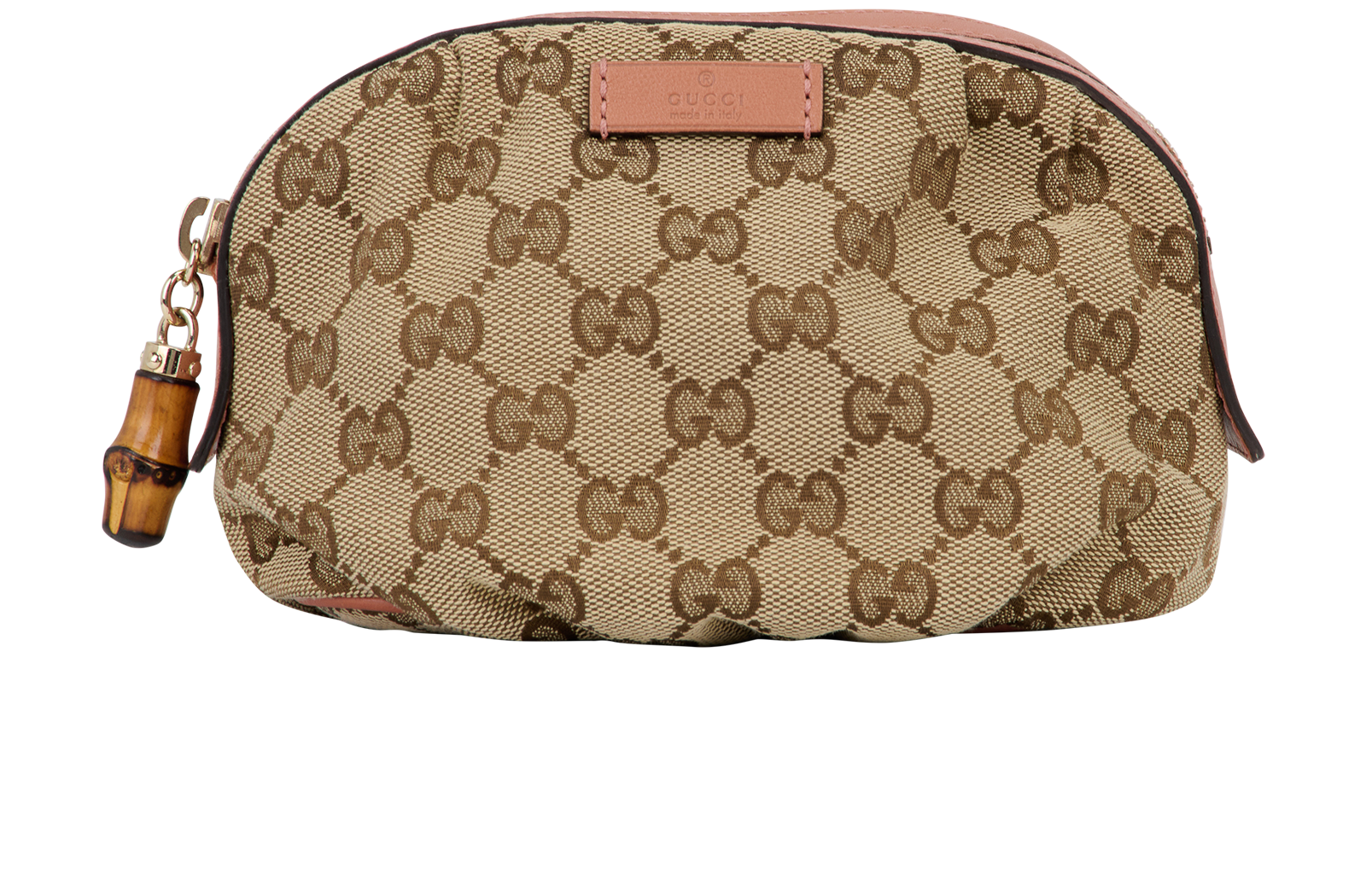 Pre-loved Gucci GG Supreme Bamboo Cosmetic Pouch - £180