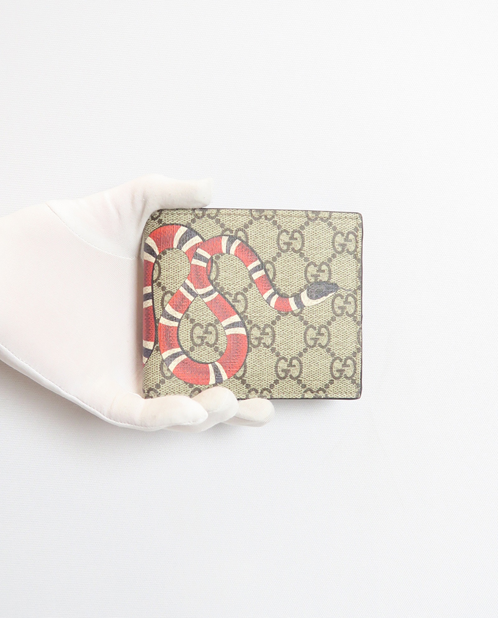 Gucci King Snake GG Supreme Wallet, Small Leather Goods Designer