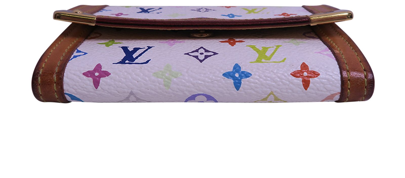 LOUIS VUITTON Monogram Multicolore Elise Wallet White