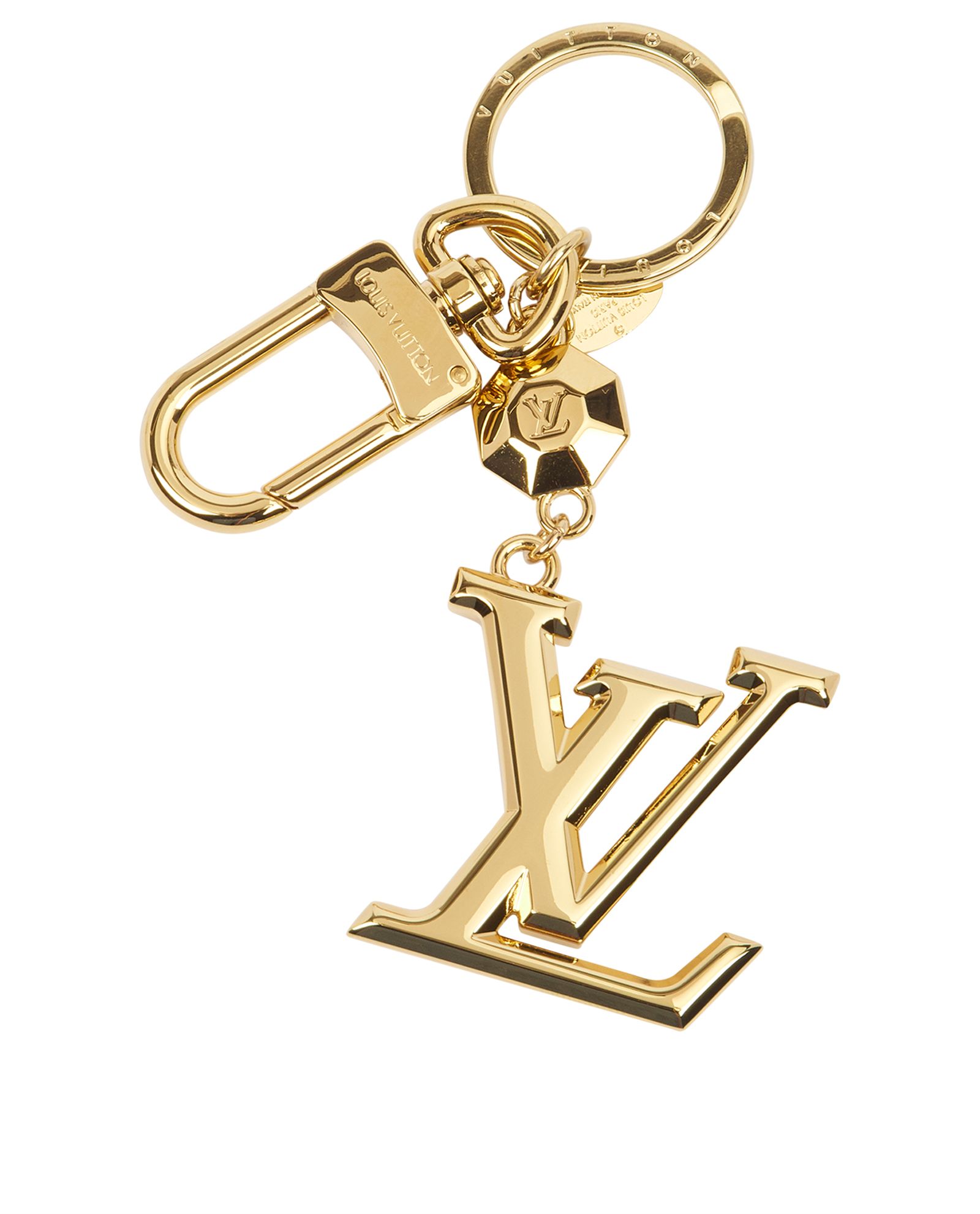 Louis Vuitton Bag Charm Key Holder LV Facettes Gold
