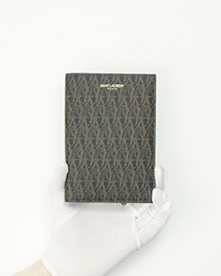 SAINT LAURENT YSL Classic Toile MONOGRAM Travel Business WALLET+PASSPORT  HOLDER