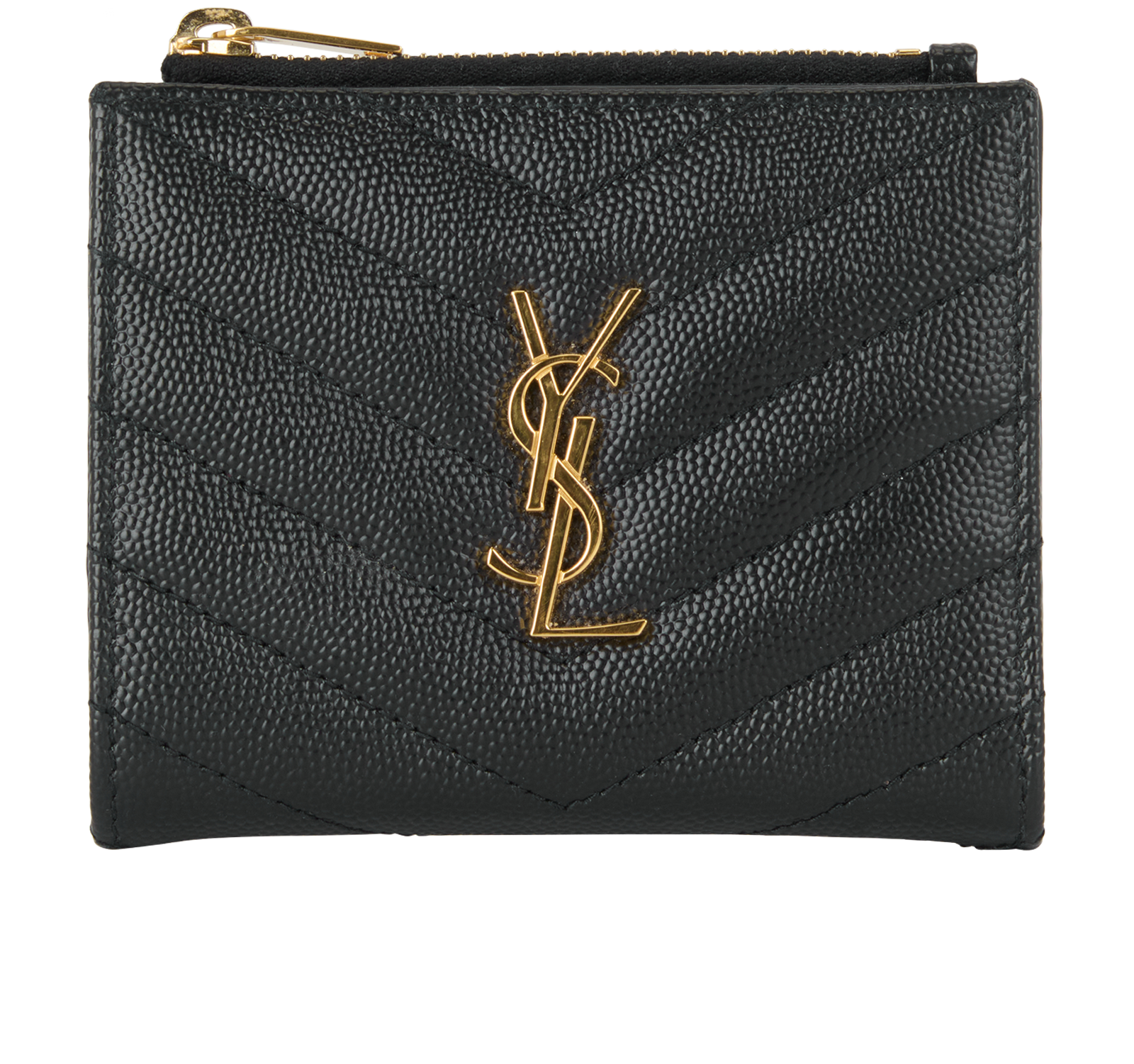 Saint Laurent Matelasse Bi-Fold Wallet, Small Leather Goods