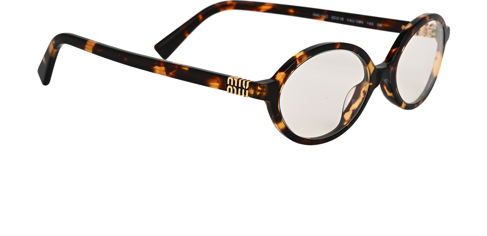 Miu Miu SMU04Z Oval Eyeglasses, &pound;120, Accessories, Brown, Side view