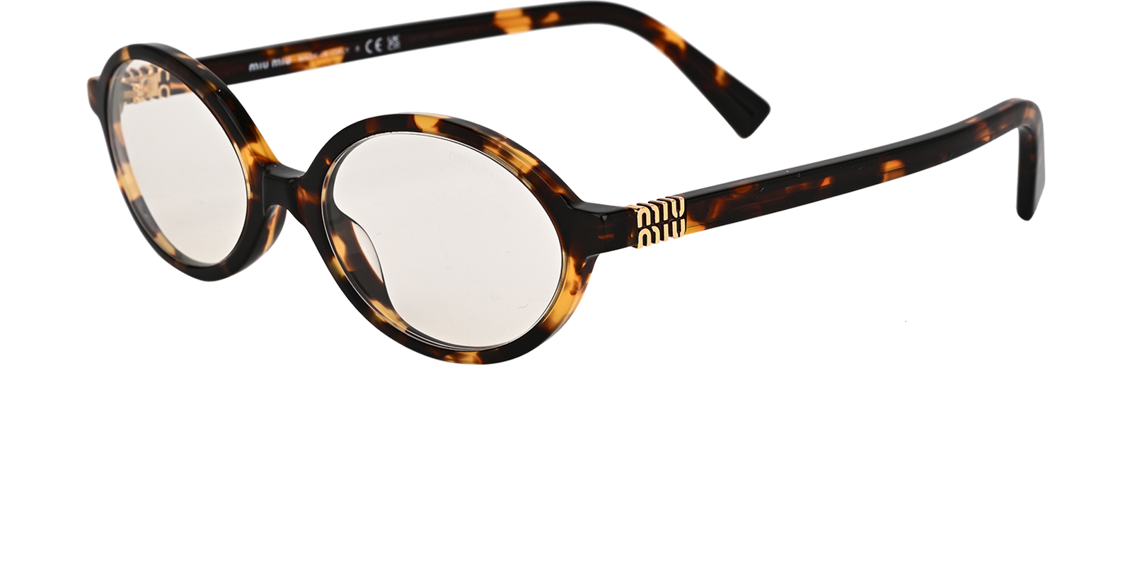 Miu Miu SMU04Z Oval Eyeglasses, &pound;120, Accessories, Brown, Bottom view