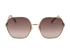 Gucci GG1285SA Hexagonal Sunglasses, &pound;150, Accessories, Gold, Front view