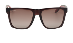 Gucci GG3535S Web Rectangle Sunglasses, Acetate, Brown/Green/Red, C, 2*