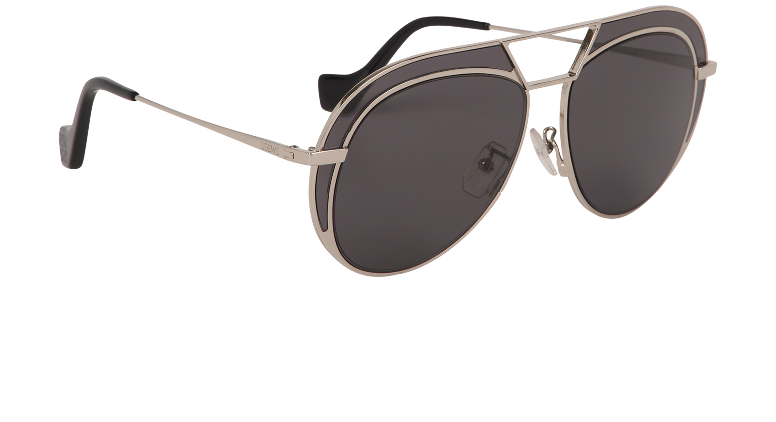 Loewe LW40023U Aviator Sunglasses, &pound;180, Accessories, Silver, Side view