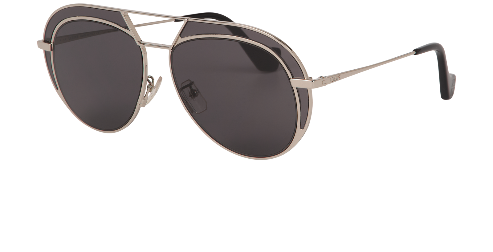 Loewe LW40023U Aviator Sunglasses, &pound;180, Accessories, Silver, Bottom view