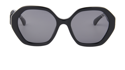 Chanel 5475-Q Hexagonal Sunglasses, £250, Accessories, Black, Front view