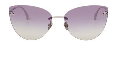 Chanel 4273T Butterfly Rimless Sunglasses, £210, Accessories, Purple, Front view