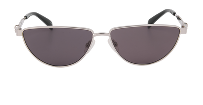 Alexander McQueen AM0456S Cat Eye Sunglasses, &pound;190, Accessories, Silver, Front view