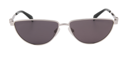 Alexander McQueen AM0456S Cat Eye Sunglasses, Metal, Silver, C, 2*