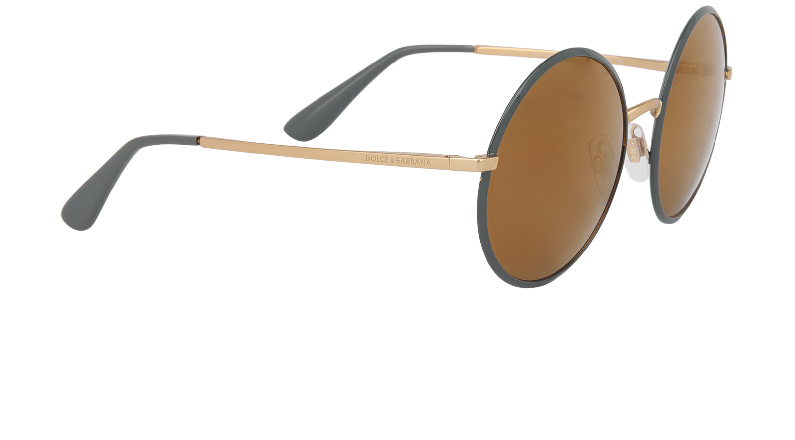 Dolce & Gabbana DG2155 Round Sunglasses, &pound;110, Accessories, Gold/Grey, Side view