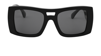 Chanel 5539-A Pilot Sunglasses, &pound;290, Accessories, Black, Front view