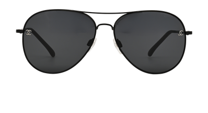 Chanel 4189-T-Q Aviator Sunglasses, £190, Accessories, Black, Front view