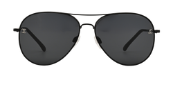 Chanel 4189-T-Q Aviator Sunglasses, Metal, Black, C/B, 3*
